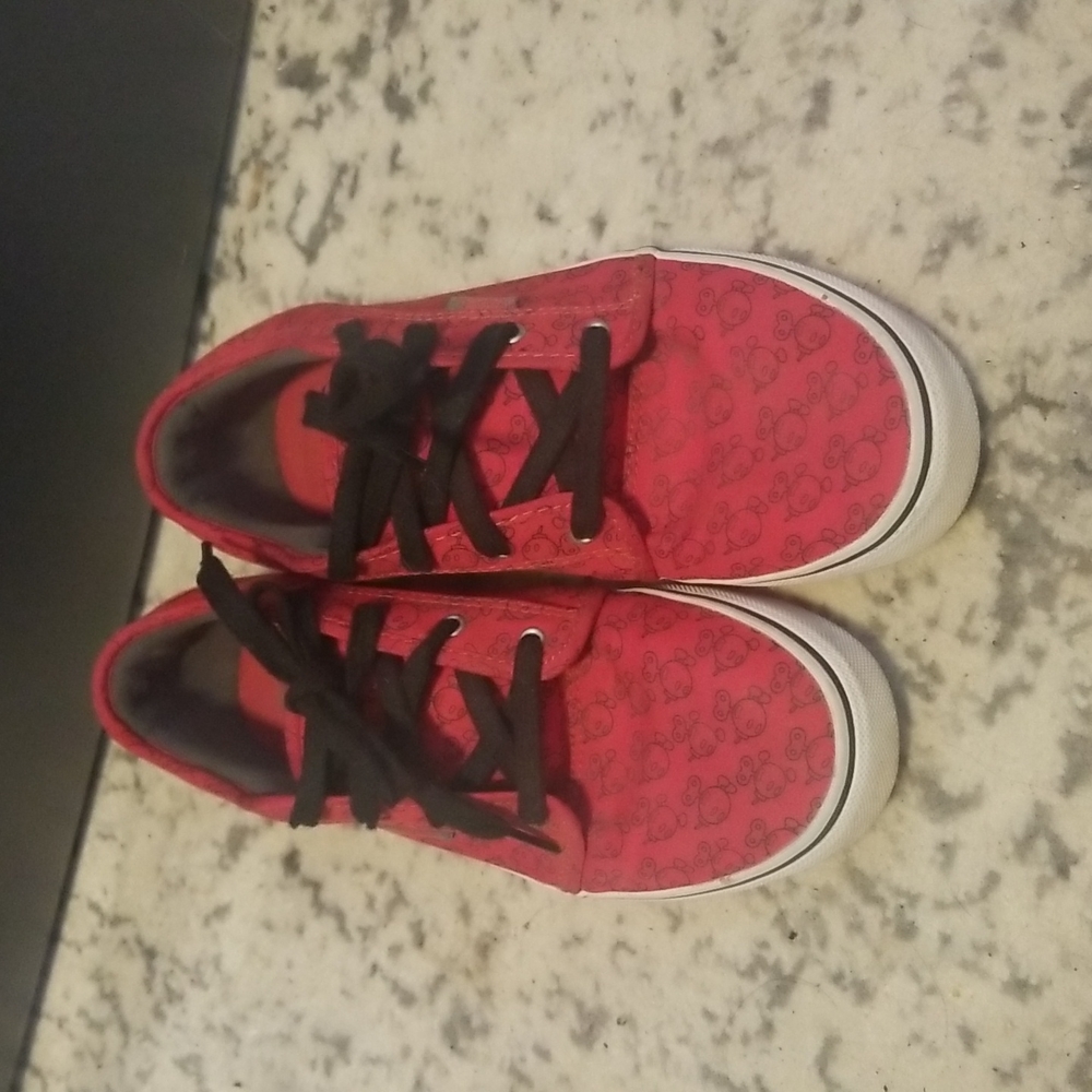 Unique red time bomb canvas shoes